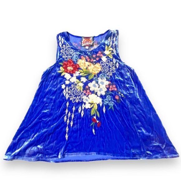 Johnny Was Tops - Johnny Was Josephine Velvet Swing Tank Sz XS Silk Blend